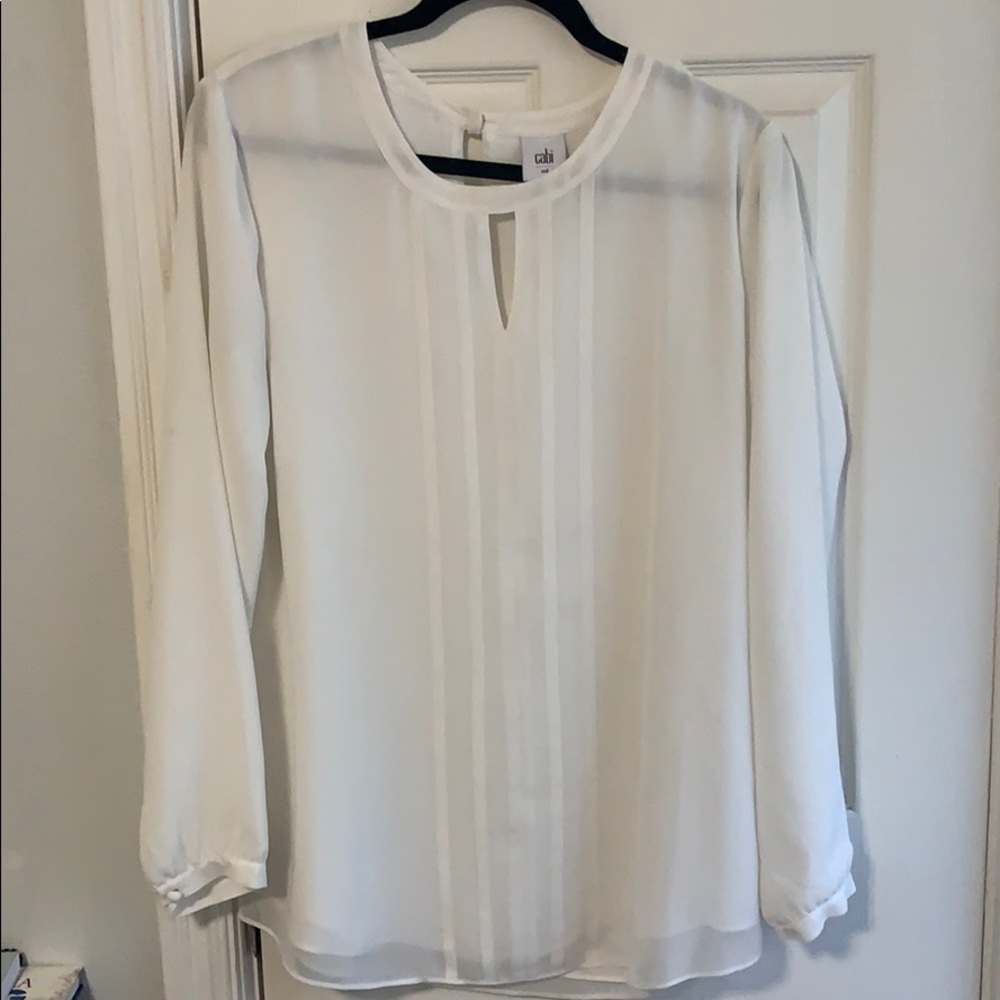 White Chiffon Cabi top